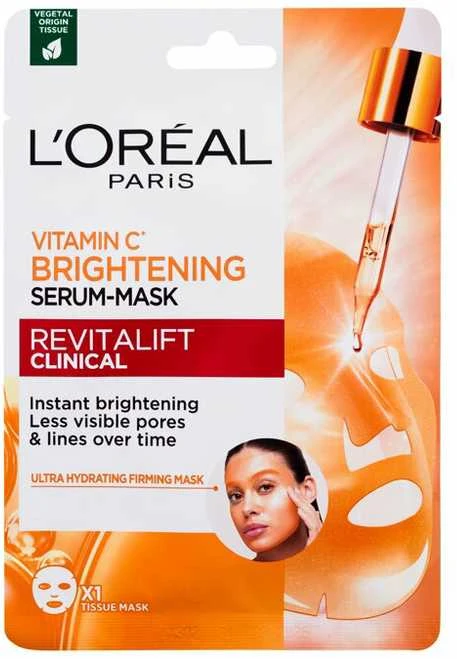 L'Oréal Paris Revitalift Clinical Vitamin C Brightening Serum-Mask Face Mask moterims, 26 g