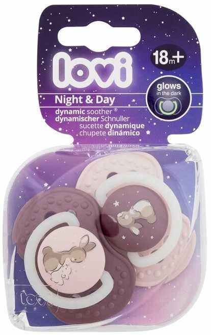 LOVI Dinaminis silikoninis čiulptukas Night&Day mergaitėms 18+ mėn., 2 vnt., 22/916girl