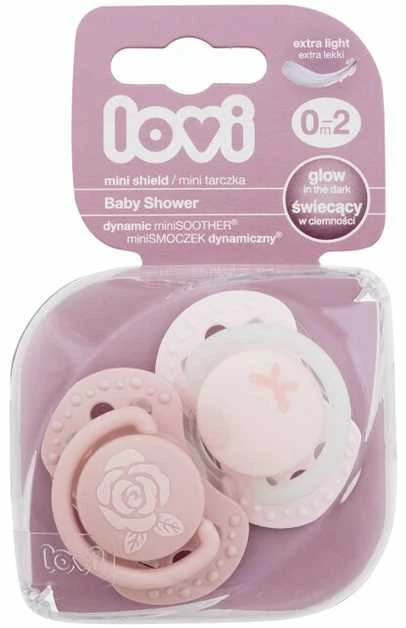 LOVI silikoninis čiulptukas, Baby Shower Girl, 0-2mėn., 2 vnt., 22/900girl