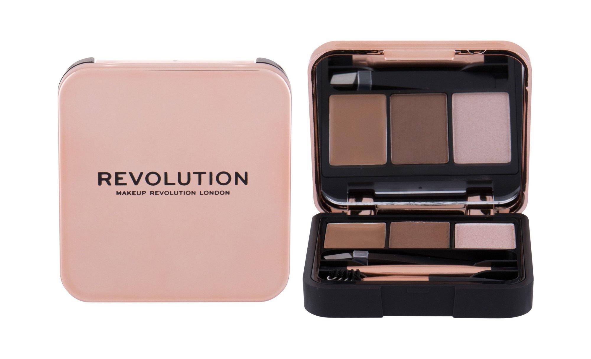 Makeup Revolution London Brow Sculpt Kit rinkinys ir paletė antakiams moterims, 2,2 g
