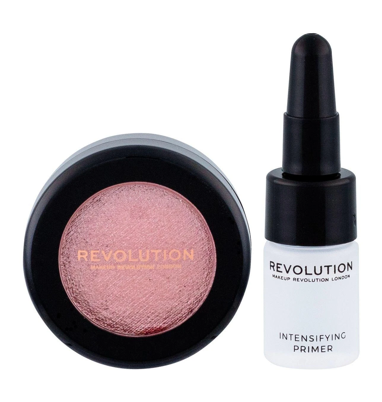 Rinkinys „Makeup Revolution“: „Flawless Foils“ veganiškų akių šešėlių pagrindas, 2 ml + „Flawless Foils“ veganiškų akių šešėlių paletė „Rival“, 2 g