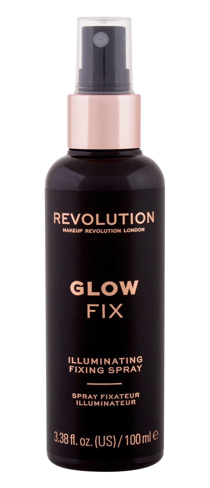 Makeup revolution "Revolution Make Up Glow Fix Illuminating Fixing Purškiklis" makiažo fiksatorius suteikiantis švytėjimo 100ml