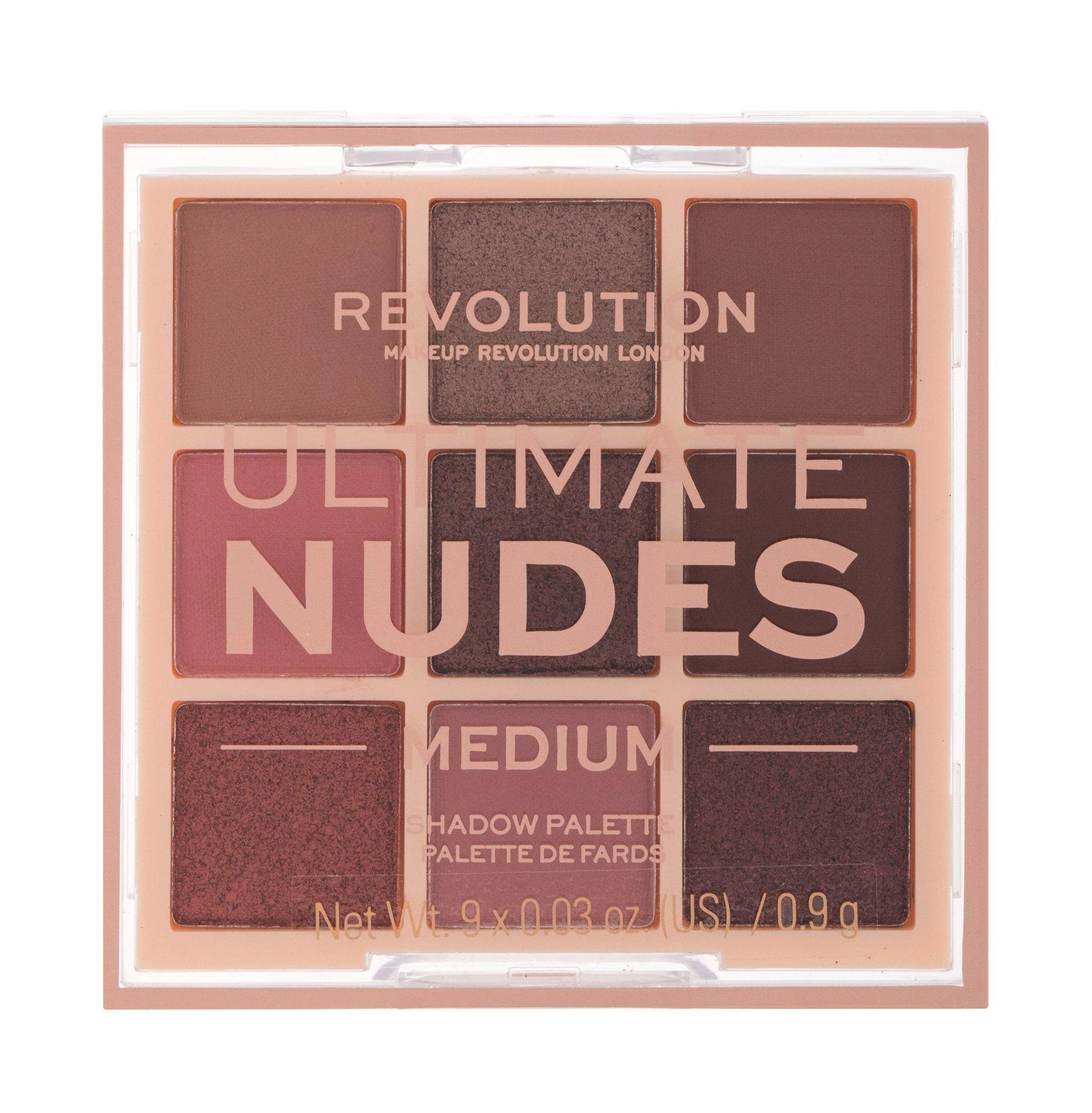 „Makeup Revolution Ultimate Nudes“ akių šešėlių paletė, vidutinė, 8,1 g