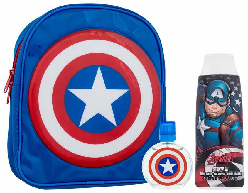 Marvel Captain America tualetinis vanduo su purškikliu 50 ml, 3 dalių rinkinys