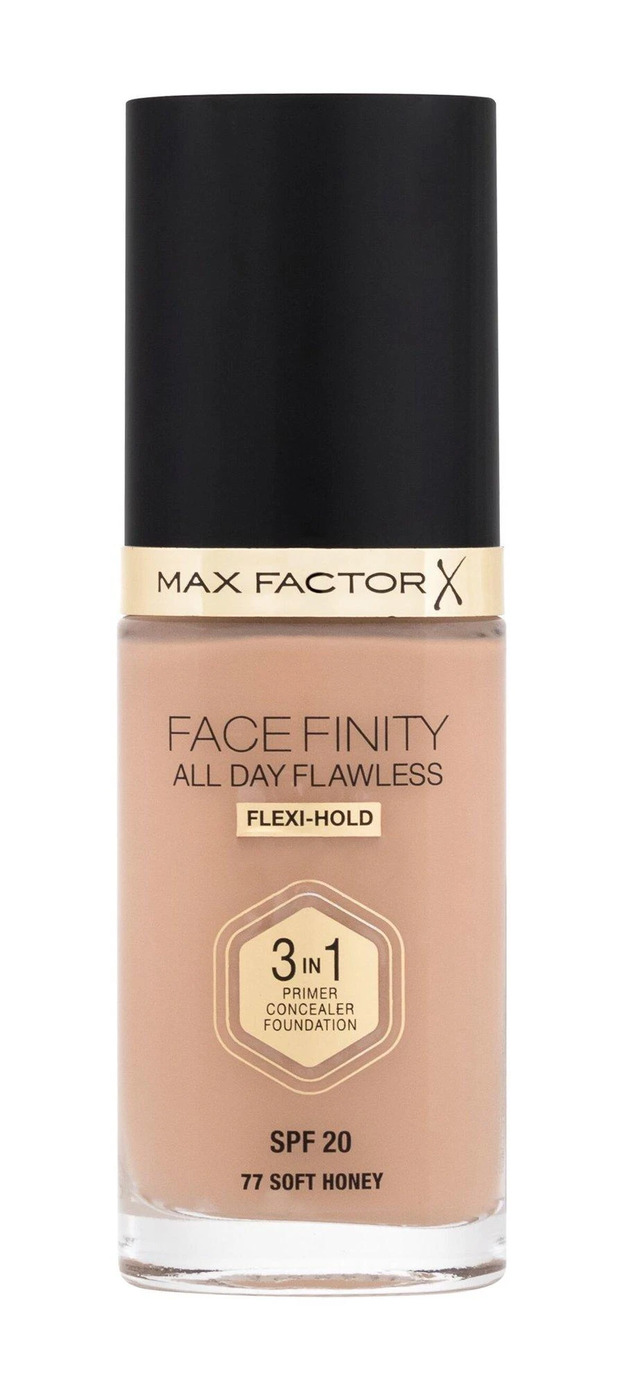 "Max Factor Facefinity 3in1" Maskuoklis ir makiažo pagrindas 77-Soft Honey" 30ml