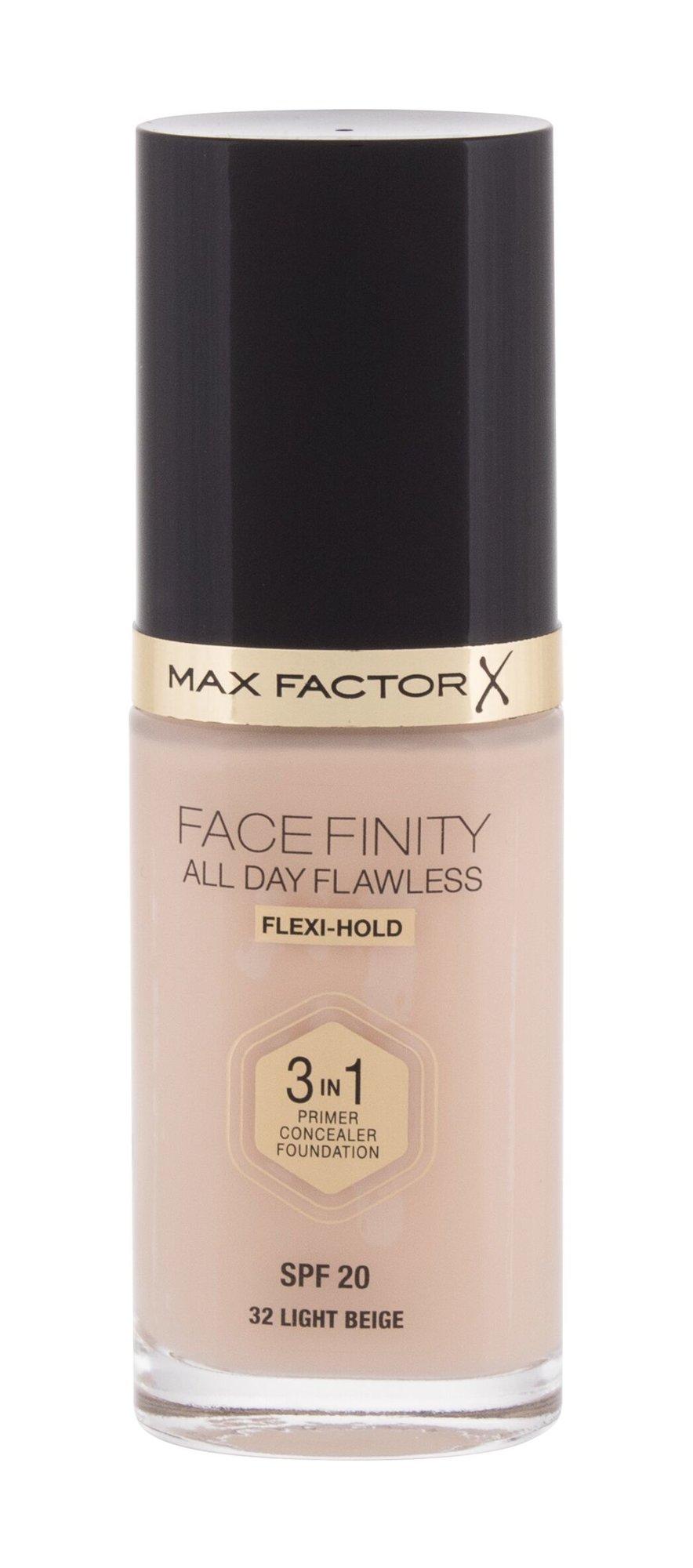 "Max Factor Facefinity 3in1 Primer, korektorius ir makiažo pagrindas 32-Light rusvai gelsvas" 30ml