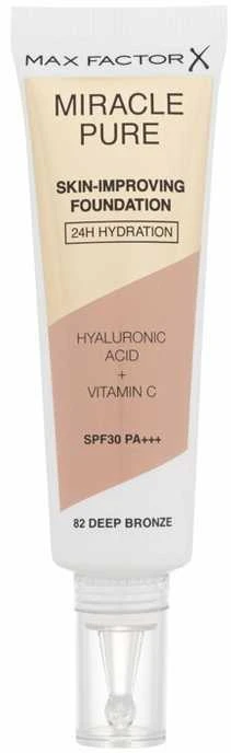"Max Factor Miracle Pure" odą puoselėjantis makiažo pagrindas 24h Hydration Spf30 82-Deep Bronze 30ml