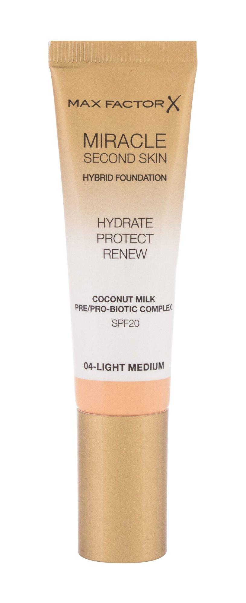 "Max Factor Miracle Second Skin Spf20 4 Light Medium Makiažo pagrindas 30 ml