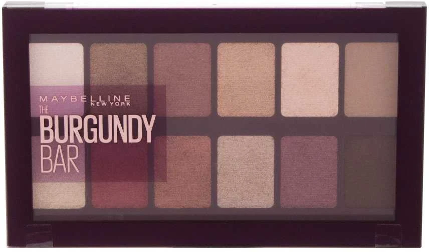 Maybelline MAY ES BURGUNDY BAR PALETTE NU 4 Burgun akių šešėliai Raudona Blizgučiai, Matinis