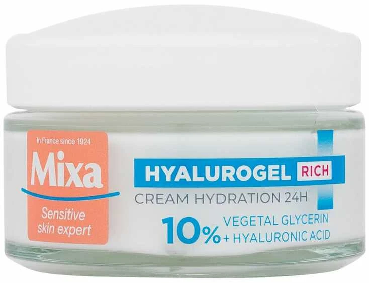MIXA Ekspert Hyalurogel Rich Sensitive Skin Expert intensyviai drėkinantis veido kremas, 50 ml