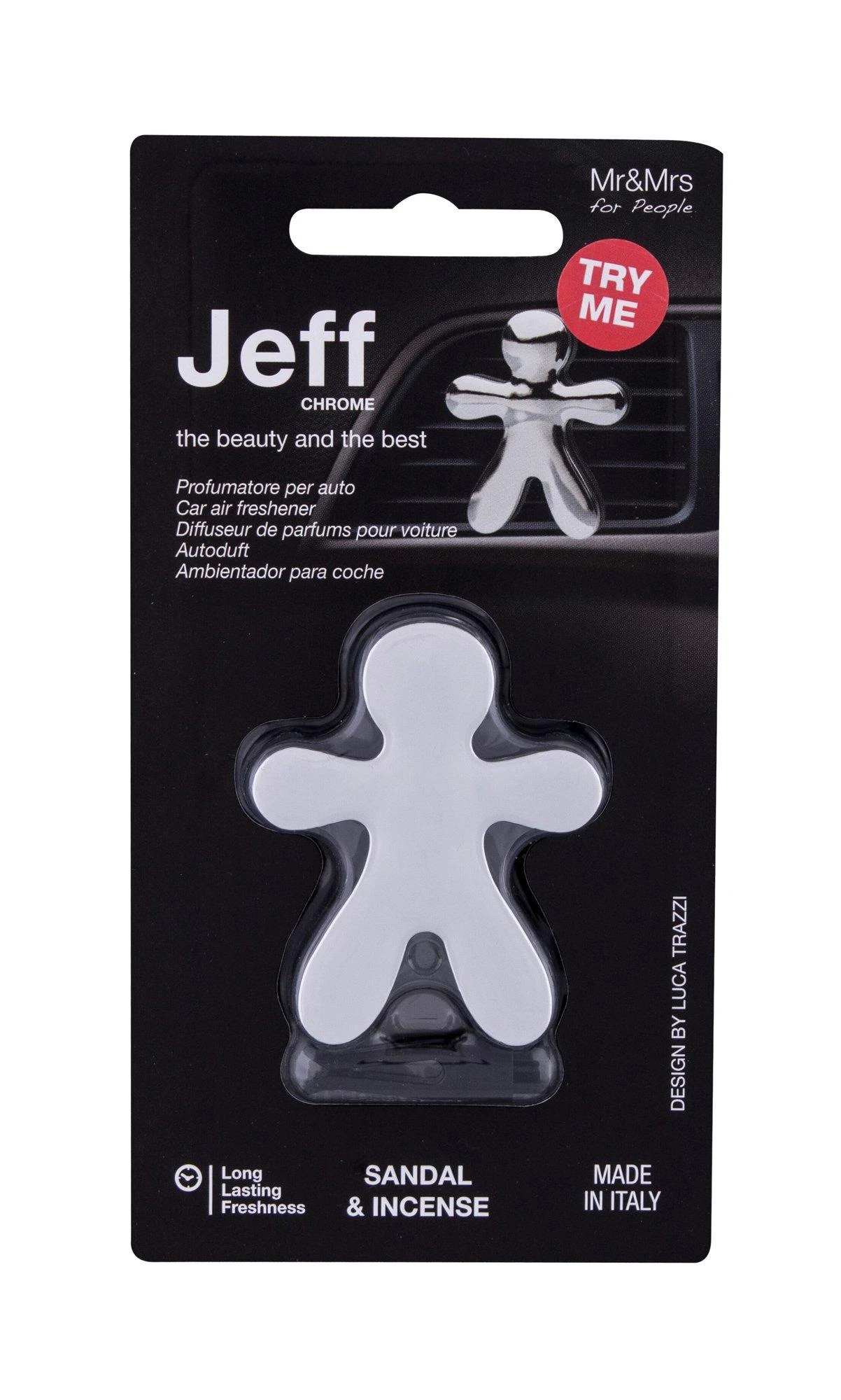 Mr&Mrs Fragrance Jeff Chrome žmogeliukas pakuotėje