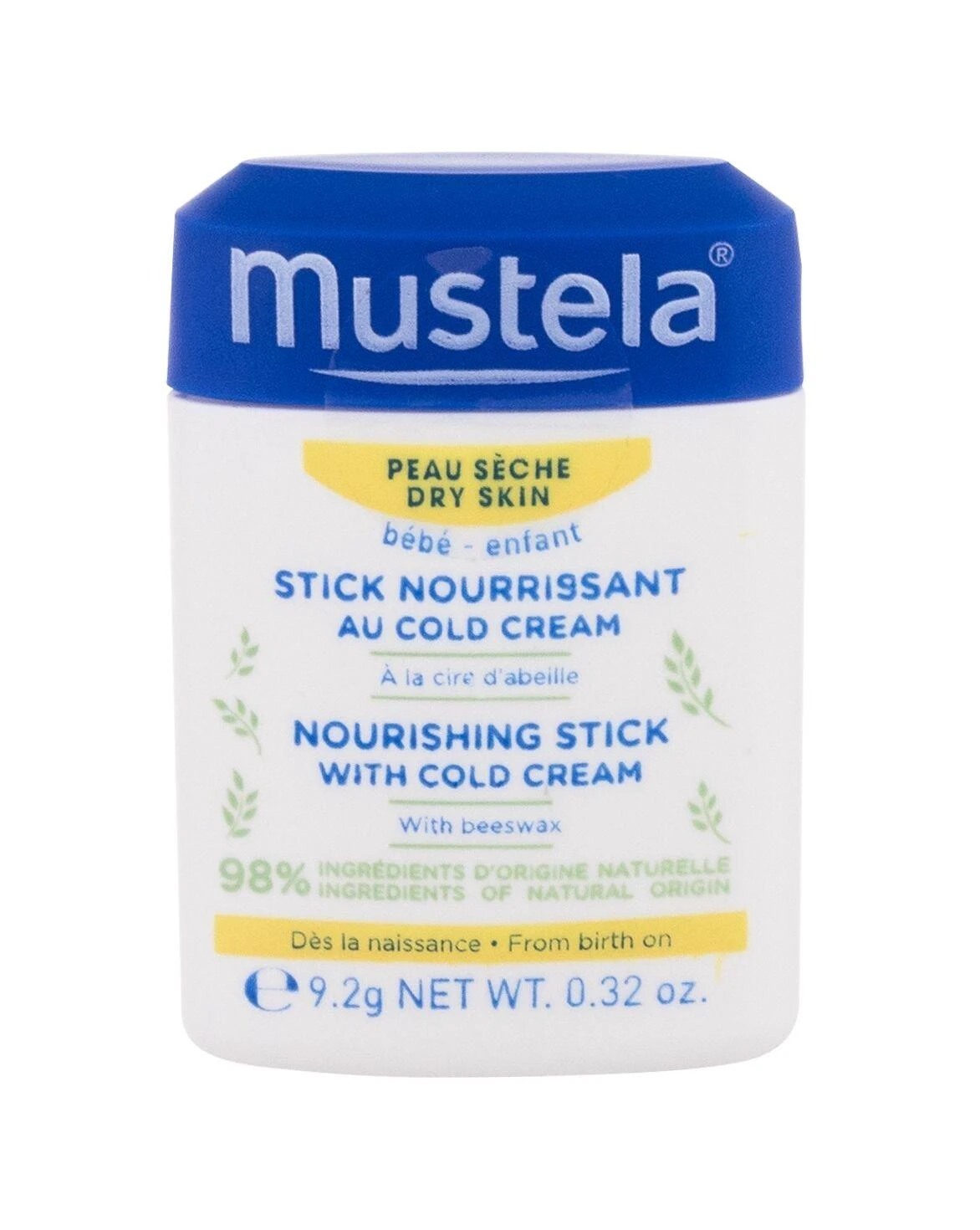 Mustela Baby Nourishing Stick With Cold Cream pieštukinis maitinamasis kremas kūdikiams, 10,1 ml