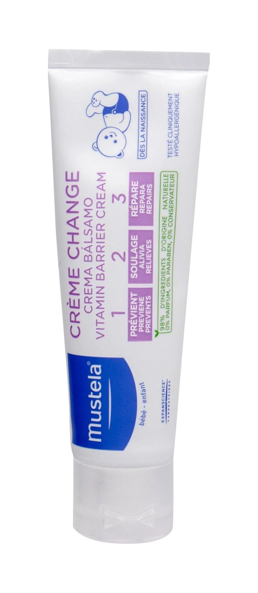 Mustela 1 2 3 Vitamin Barrier Kreminis kremas nuo sauskelnių dirginimo, 50 ml