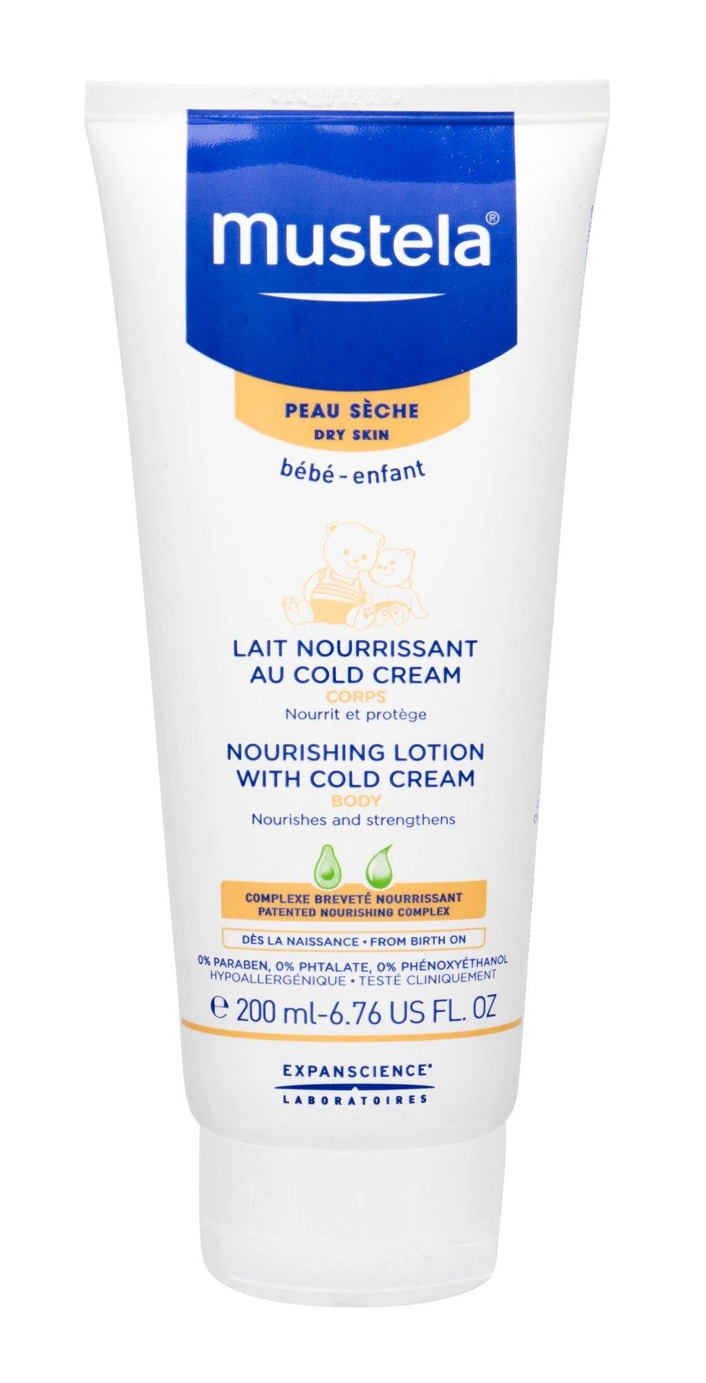 „Mustela Vaikiškas“ maitinamasis kūno losjonas sausai odai (maitinamasis losjonas su šaltuoju kreminiu), 200 ml