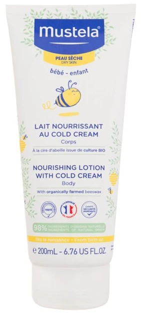 „Mustela Vaikiškas“ maitinamasis kūno losjonas sausai odai (maitinamasis losjonas su šaltuoju kreminiu), 200 ml