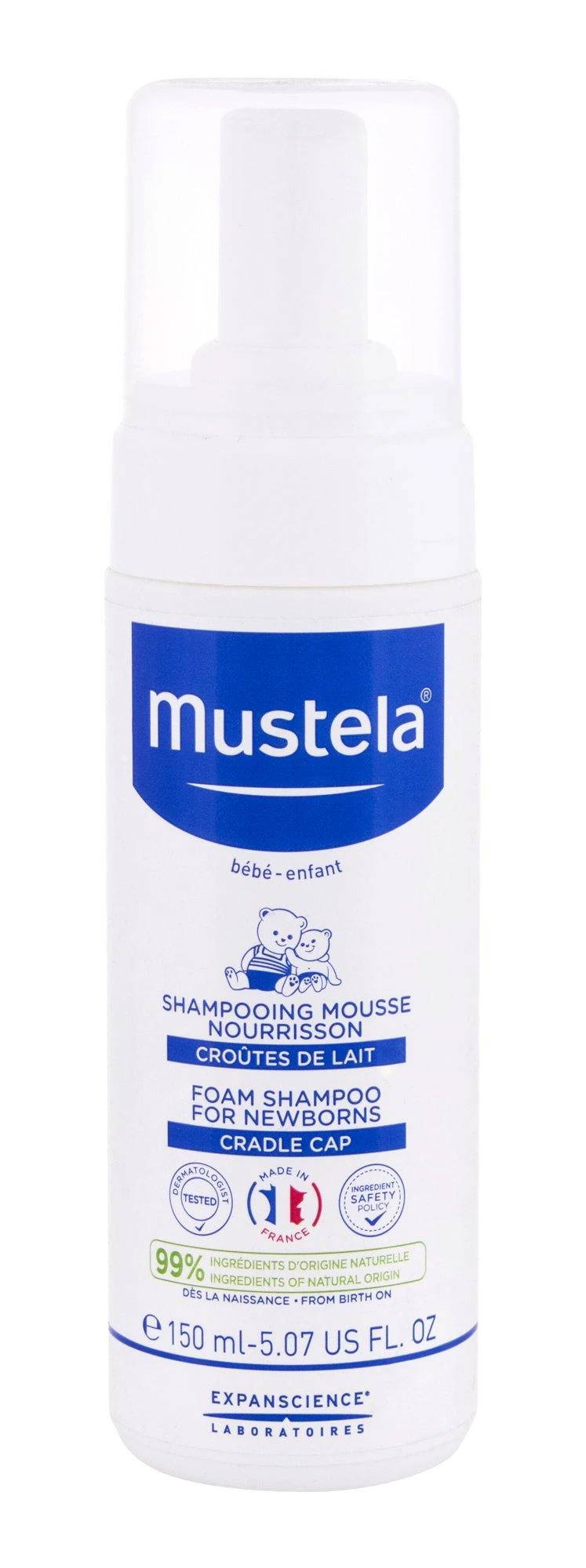 Mustela Bébé Foam Šampūnas For Newborns kūdikių putojantis šampūnas, 150 ml