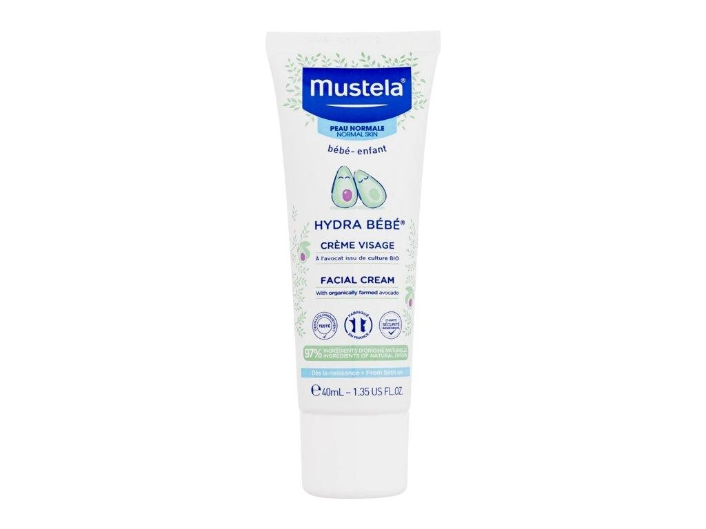 Mustela Hydra Bébé® Facial Kreminis veido kremas vaikams, 40 ml