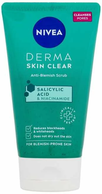 Nivea Derma Skin Clear Anti-Blemish Scrub Peeling moterims, 150 ml