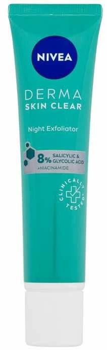 Nivea Derma Skin Clear Night Exfoliator Peeling moterims, 40 ml