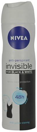 Nivea Juodas & Baltas Invisible Pure Antiperspirant moterims, 150 ml
