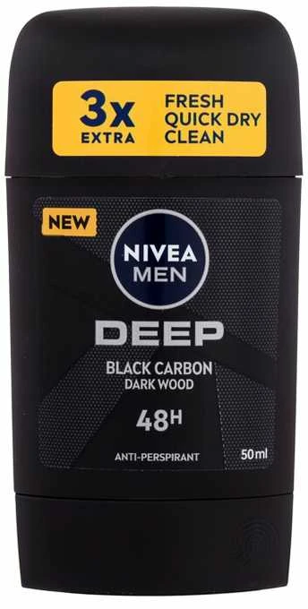 Nivea Men Deep Juodas Carbon Antiperspirant vyrams, 50 ml