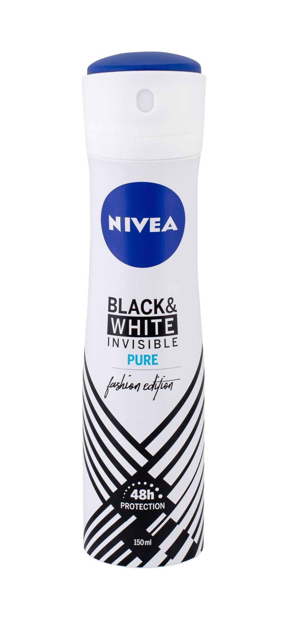 Nivea Juodas & Baltas Invisible Pure Antiperspirant moterims, 150 ml