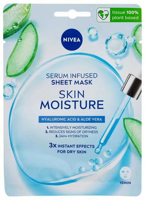 Nivea Skin Moisture Serum Infused Sheet Mask veido kaukė