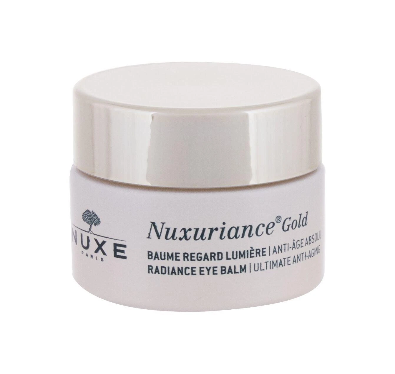 Nuxe Švytėjimo suteikiantis, maksimaliai nuo senėjimo saugantis paakių balzamas „Nuxuriance® Gold Radiance eye balm ultimate anti-aging“, 15 ml