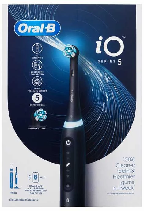 Braun iOG5.1B6.2DK Oral-B iO5 Elektrinis Dantų Šepetėlis Matt Juodas