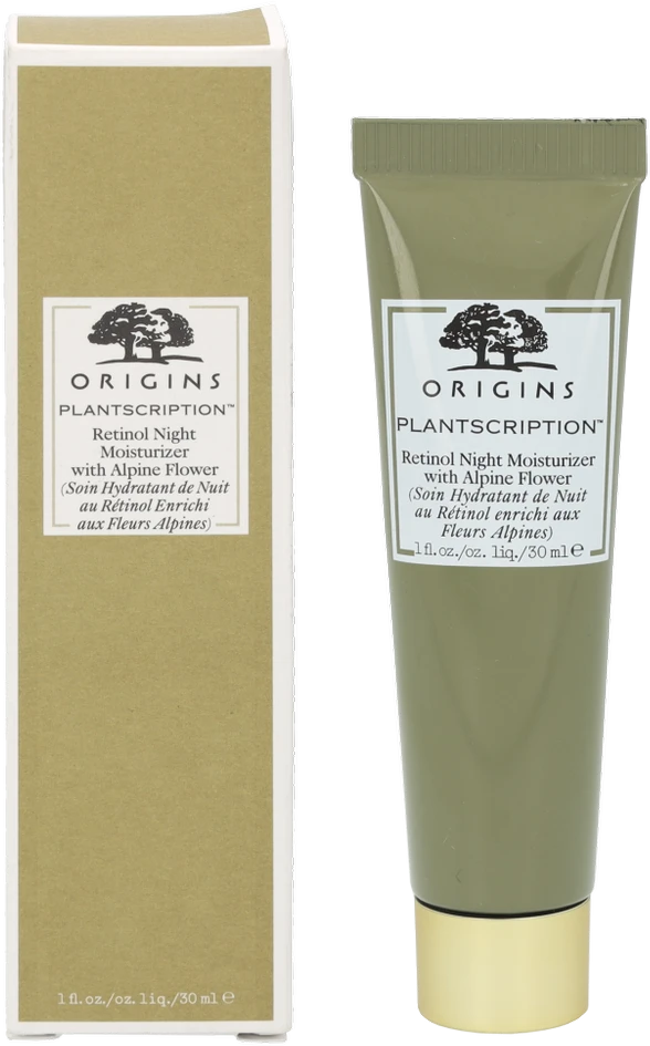 Origins Plantscription Retinol Night Moisturizer With Alpine Flower naktinis drėkinamasis kremas su retinoliu, 30 ml