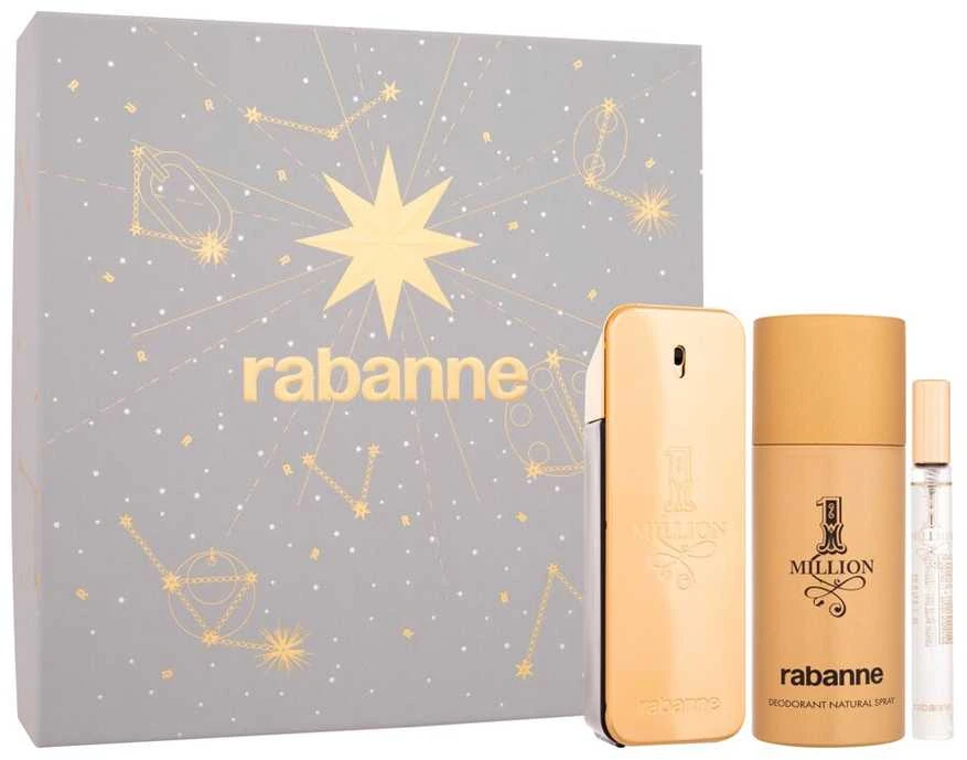 Paco Rabanne Rabanne 1 Million Eau De Toilette Purškiklis, 100 ml Set 3 Pieces