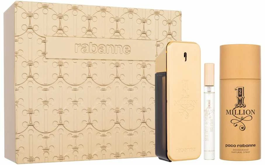 Paco Rabanne 1 Million rinkinys vyrams (EDT, 100 ml + EDT, 10 ml + dezodorantas, 150 ml)