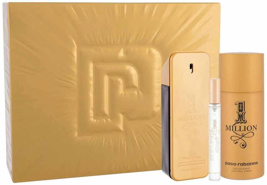 Paco Rabanne 1 Million rinkinys vyrams (EDT, 100 ml + EDT, 10 ml + dezodorantas, 150 ml)