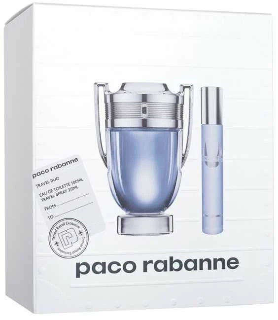 Paco Rabanne Invictus tualetinis vanduo su purškikliu 100 ml 2 dalių rinkinys