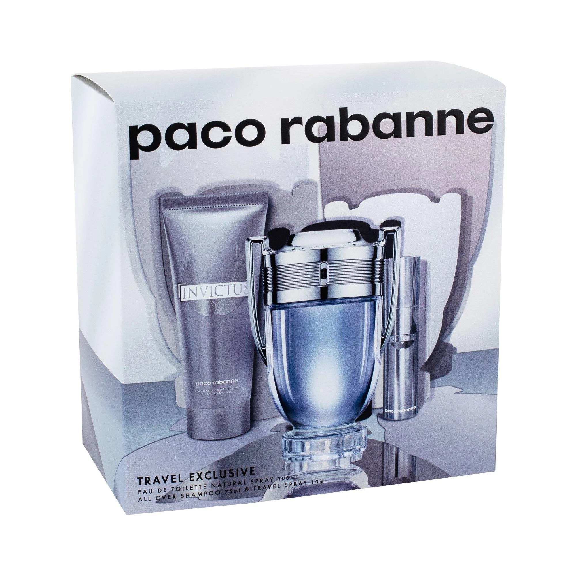 Paco Rabanne Invictus for Men (Rinkinys Vyrams) EDT 100ml + 10ml EDT + 75ml Šampūnas