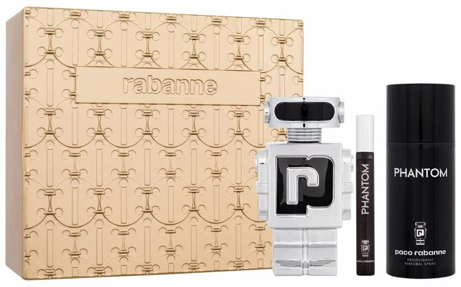 Paco Rabanne Phantom rinkinys vyrams (EDT, 100 ml + dezodorantas, 150 ml + EDT, 10 ml)