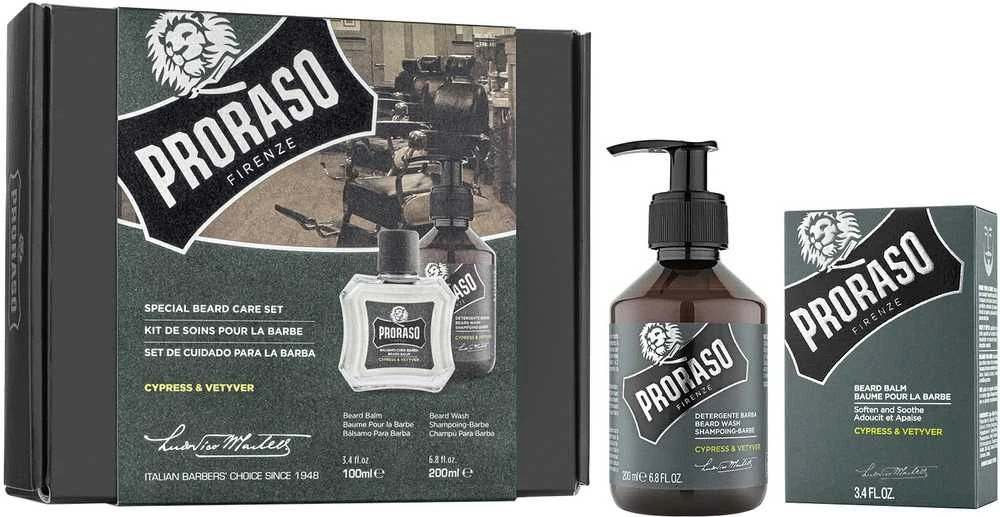 PRORASO Cypress & Vetyver Special Beard Care Set