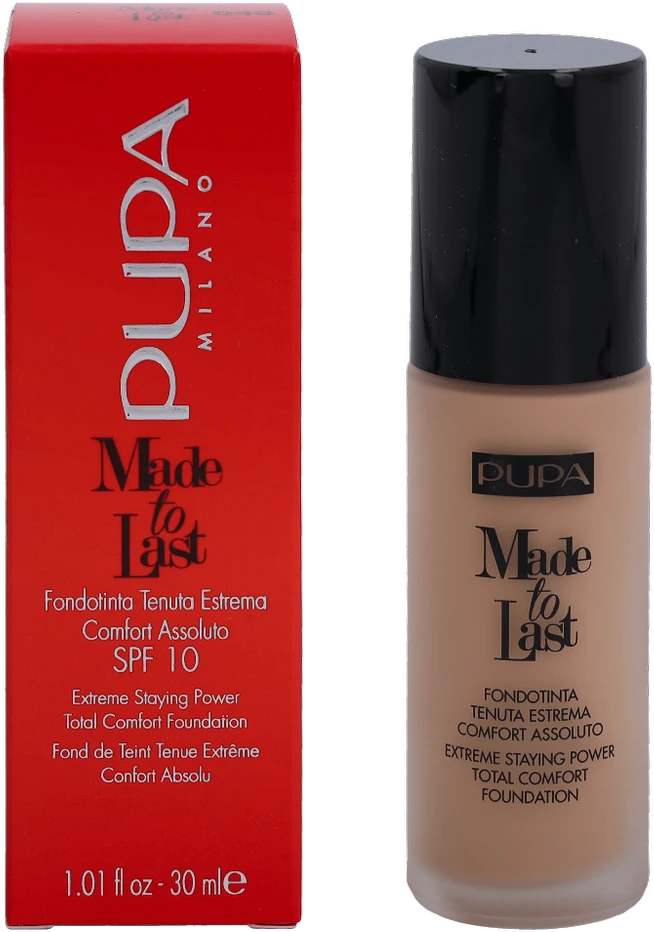 Pupa Milano Pupa Made To Last Total Comfort Foundation SPF10 #040 Medium rusvai gelsvas, 30 ml