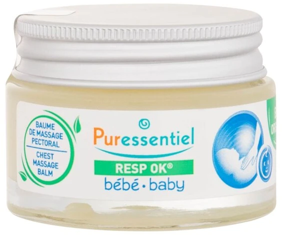 „Puressentiel Vaikiškas“ – „Resp OK“ natūralių ingredientų kūno balzamas krūtinės sričiai, 30 ml