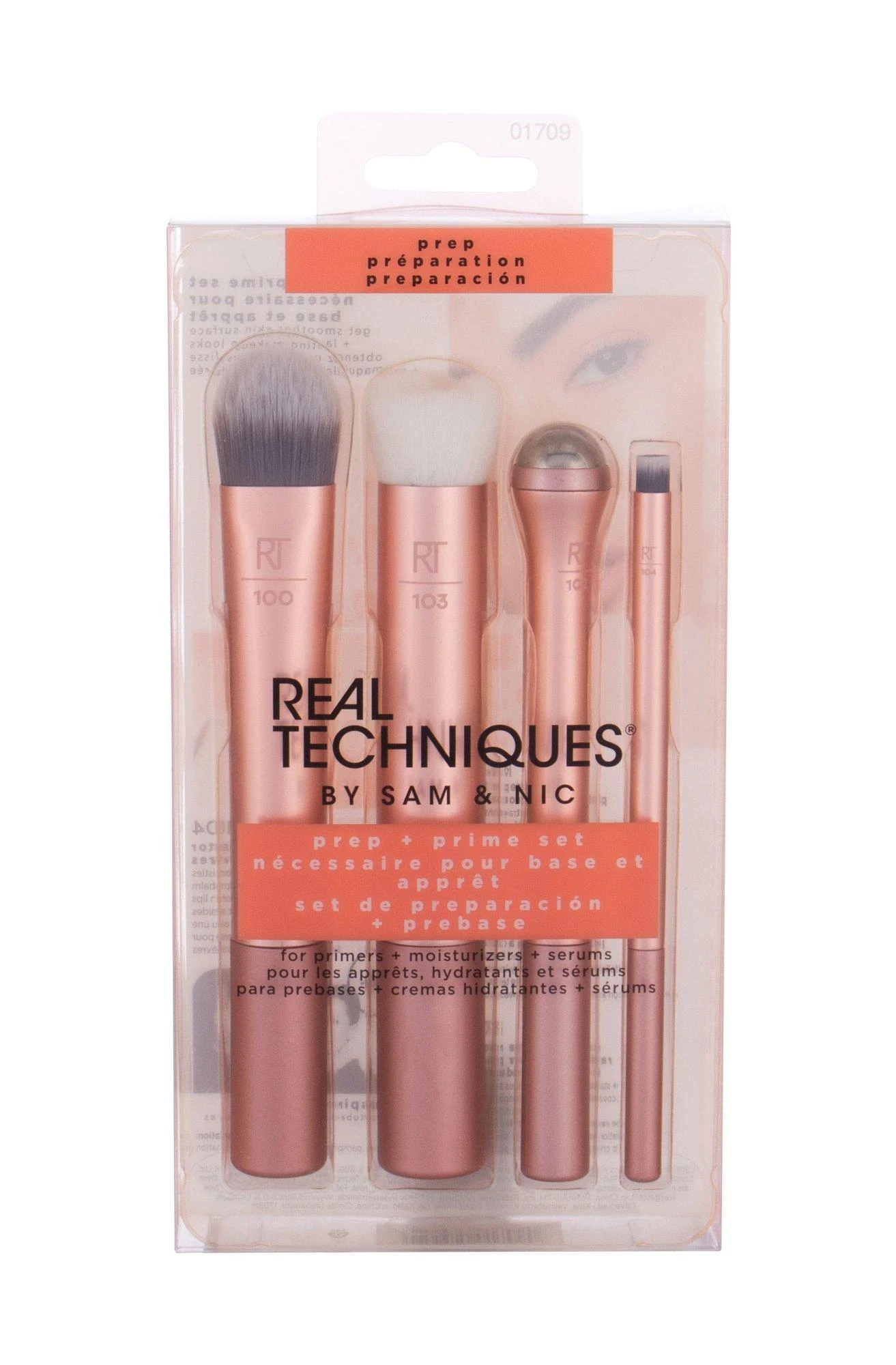 „Real Techniques“ teptukų paruošimo ir gruntavimo priemonės (su šepetėliais, 1 vnt.)