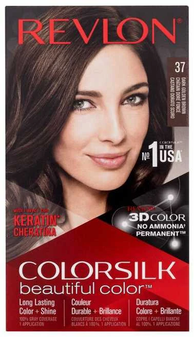 Plaukų dažai "Revlon Colorsilk" be amoniako 37 tamsiai auksinė ruda