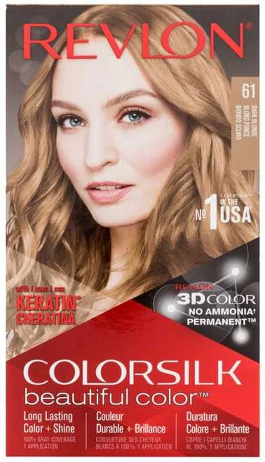 Plaukų dažai "Revlon Colorsilk" be amoniako 61 tamsiai šviesi spalva