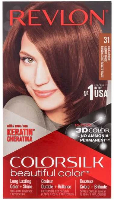 Plaukų dažai "Revlon Colorsilk" be amoniako 31 tamsus auburinas