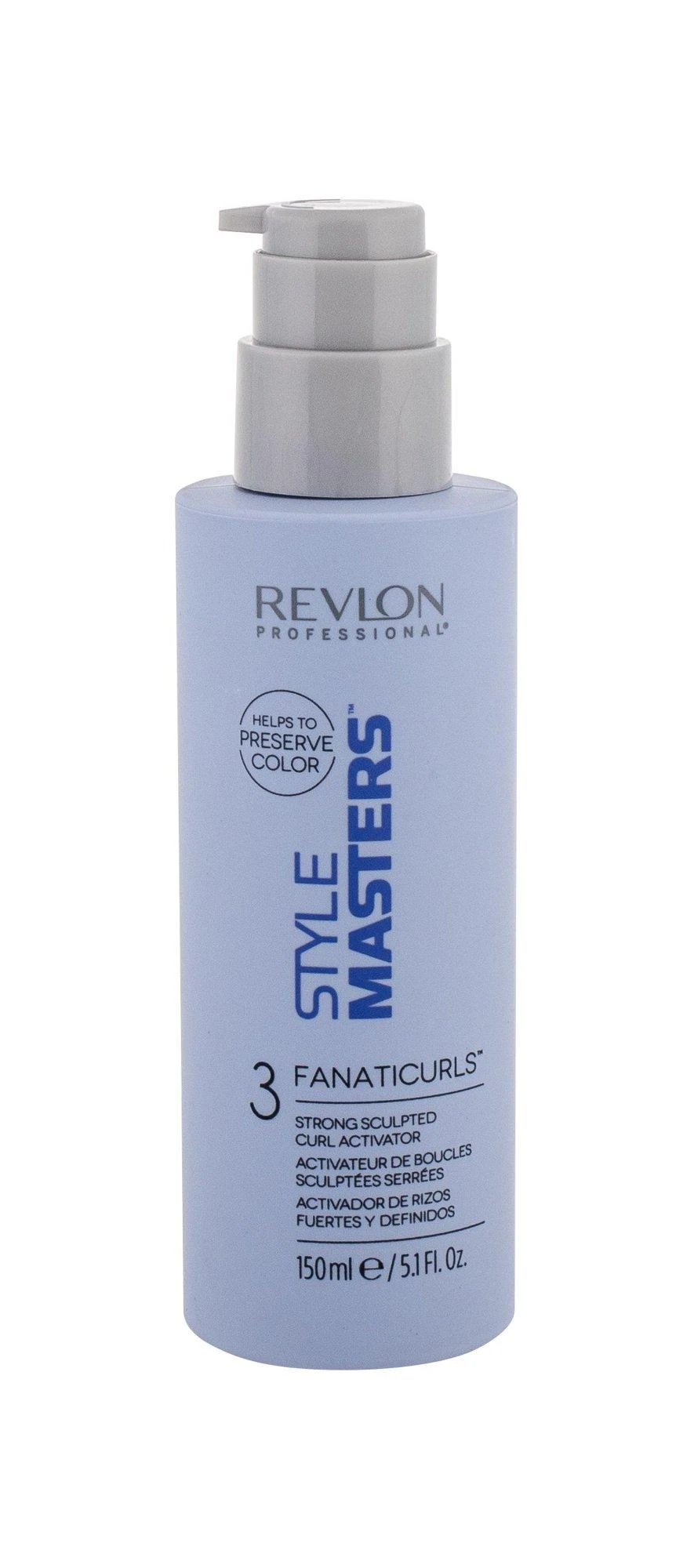 "Revlon Style Masters Skirtas garbanotiems plaukams Strong Sculped Curl Activator" garbanotų plaukų priežiūros priemonė 150ml