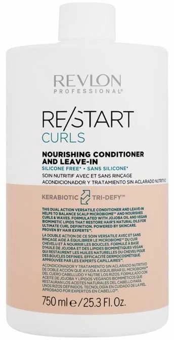 " Nenuplaunamas maitinamasis kondicionierius garbanotiems ir banguotiems plaukams Revlon Restart Curls, 750 ml