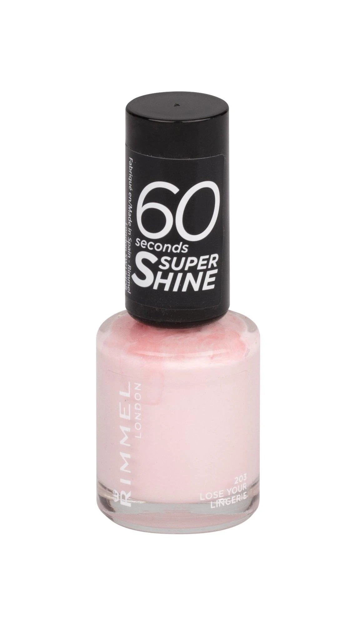 Rimmel London 60 Seconds Super Shine Nagų lakas Moterims 8 ml, 203 Lose Your Lingerie