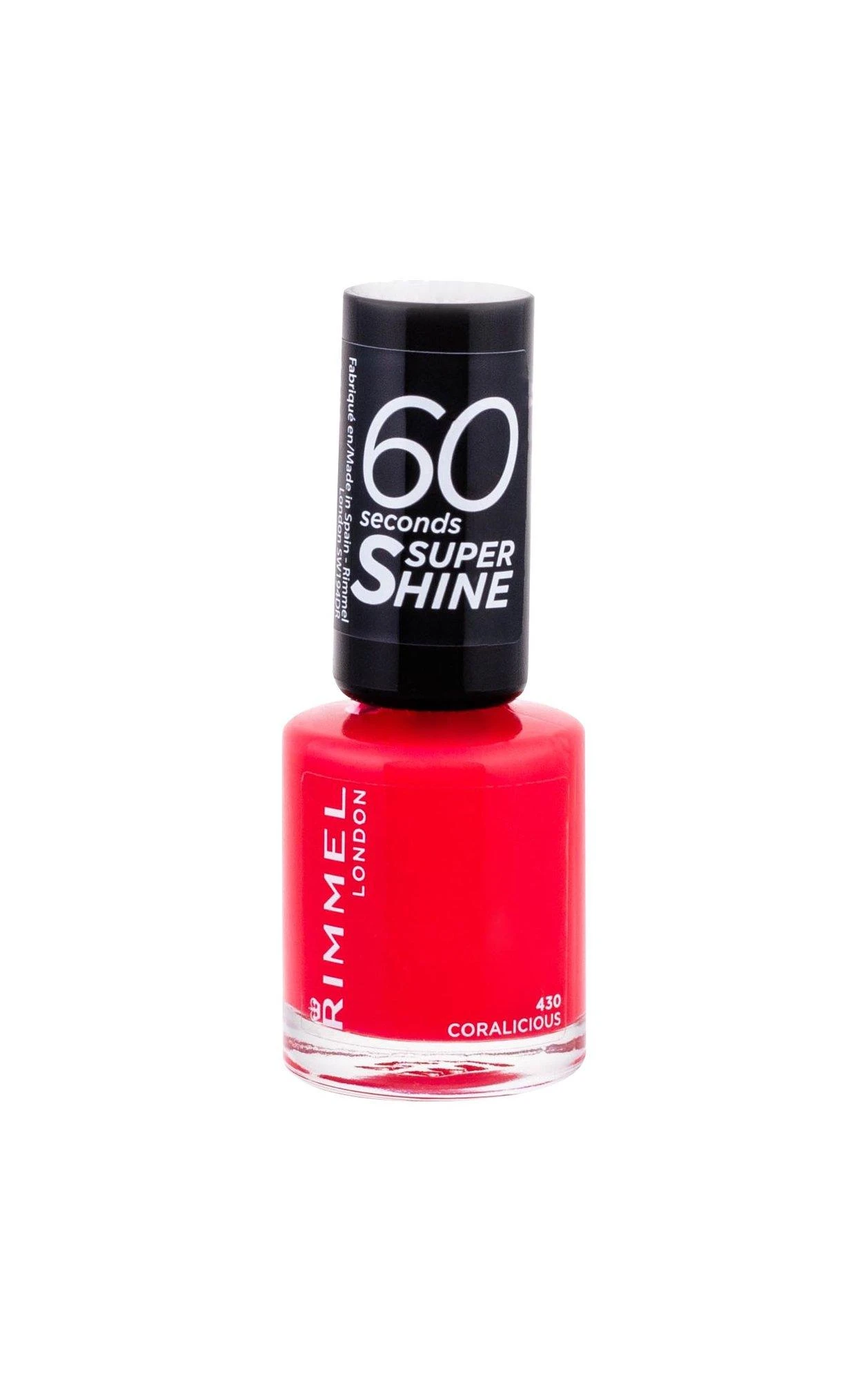Rimmel London 60 Seconds Super Shine Nagų lakas Moterims 8 ml, 430 Coralicious