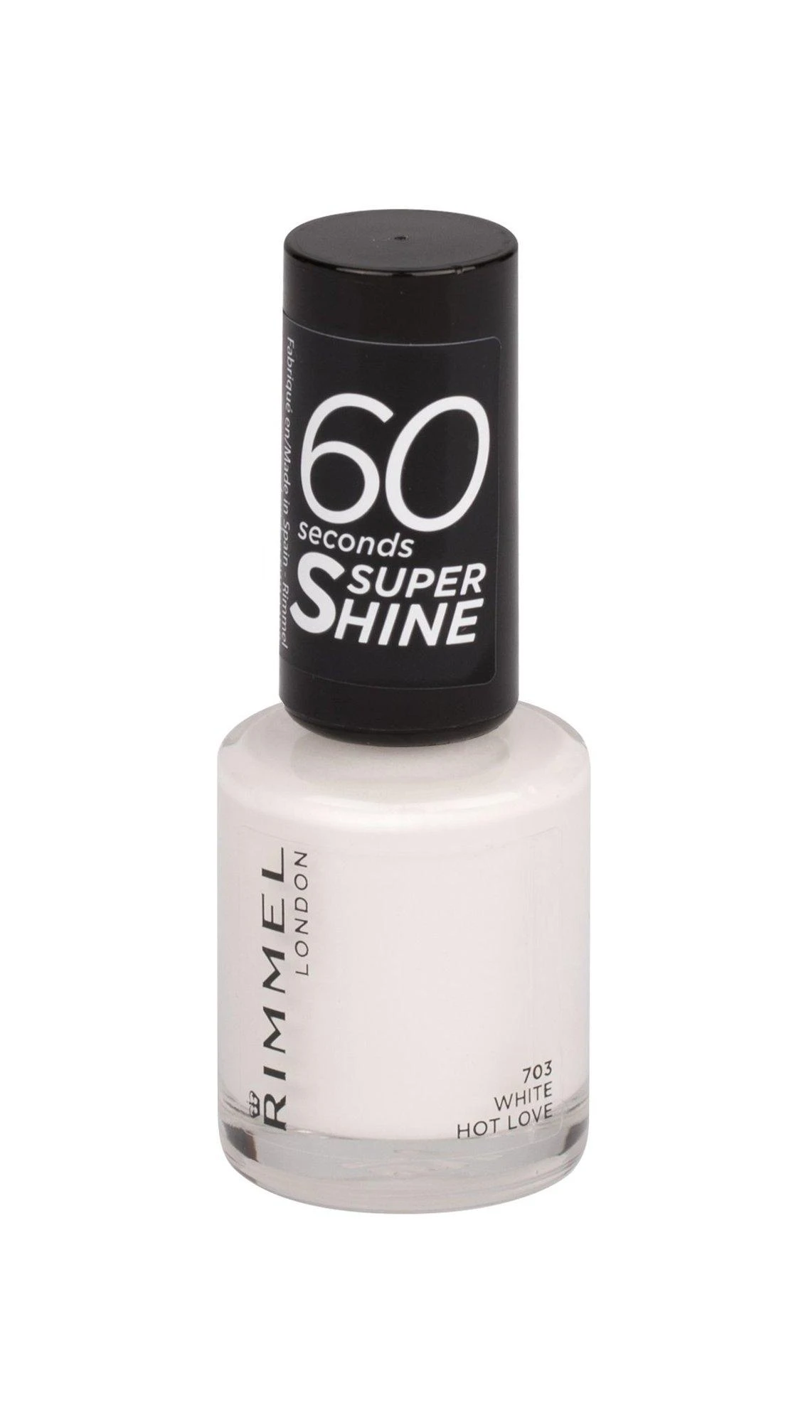 Rimmel London 60 Seconds Super Shine Nagų lakas Moterims 8 ml, 703 White Hot Love