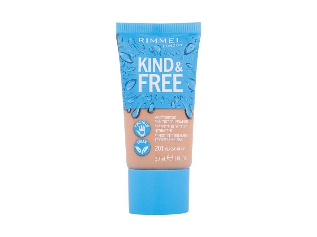 Rimmel London Kind and Free Skin Tint makiažo pagrindas 201-Classic rusvai gelsvas