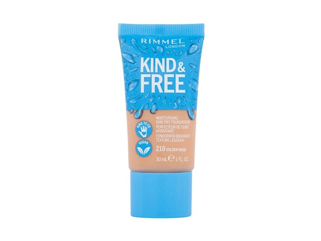 Rimmel London Kind and Free Skin Tint makiažo pagrindas 210-Golden rusvai gelsvas